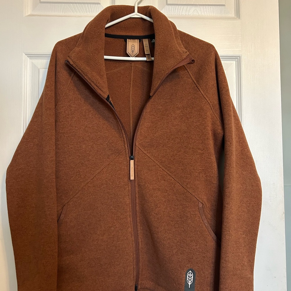 Brown Full-Zip Sweater